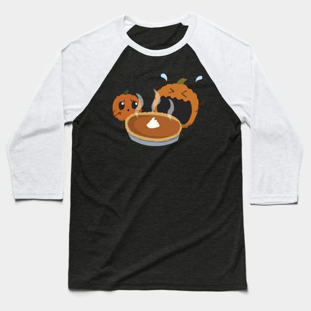 Pumpkin Pie Surprise Baseball T-Shirt by tyleraldridgedesign